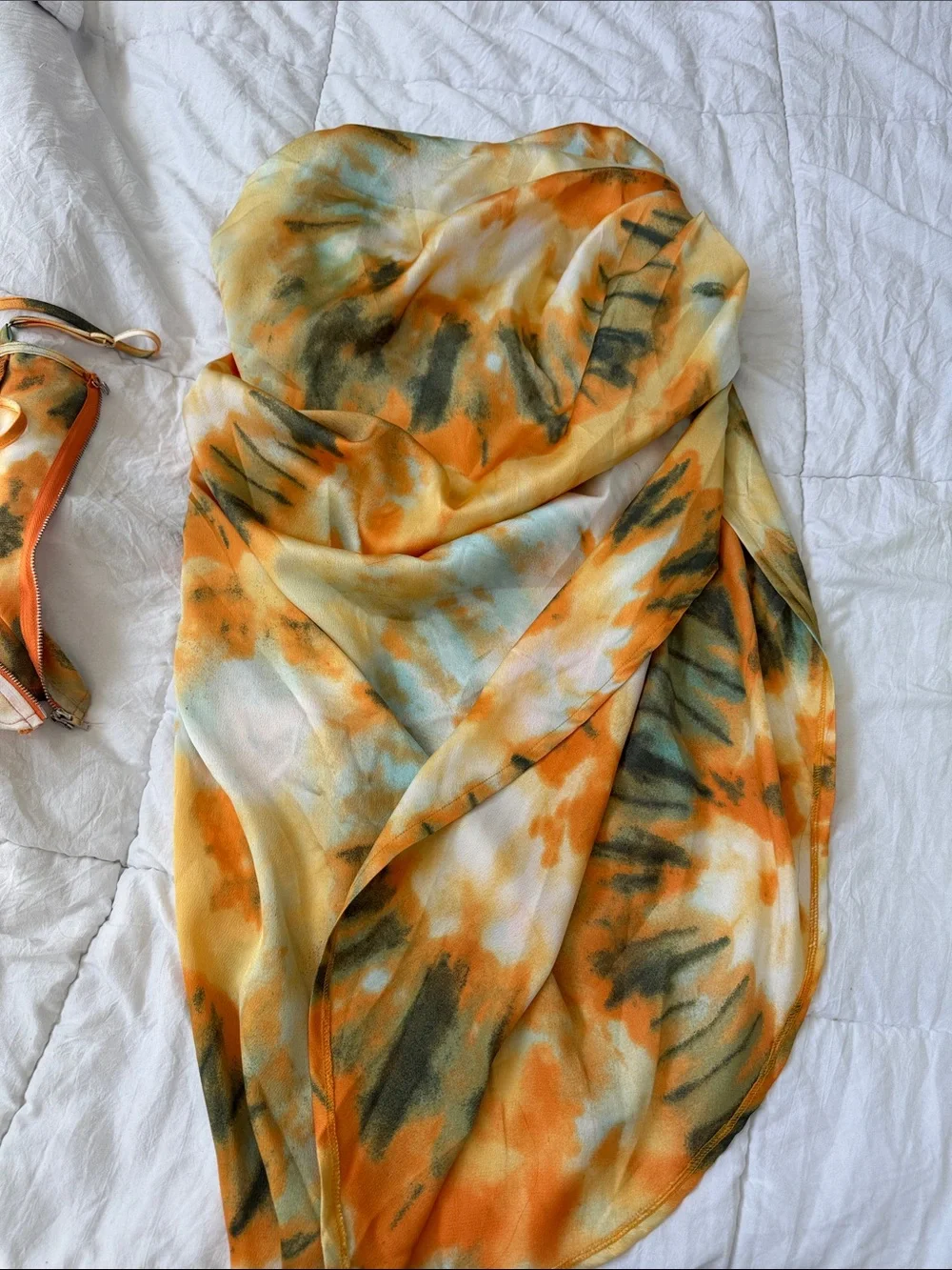 Yellow Orange Floral Midi Dress pretty little thing - Picture 5 of 6
